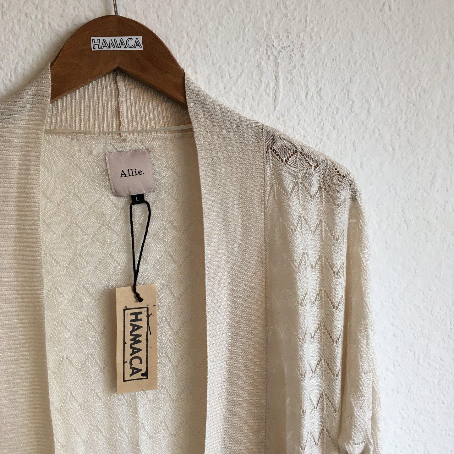 Saco tejido beige ALLIE. Talle L. $590